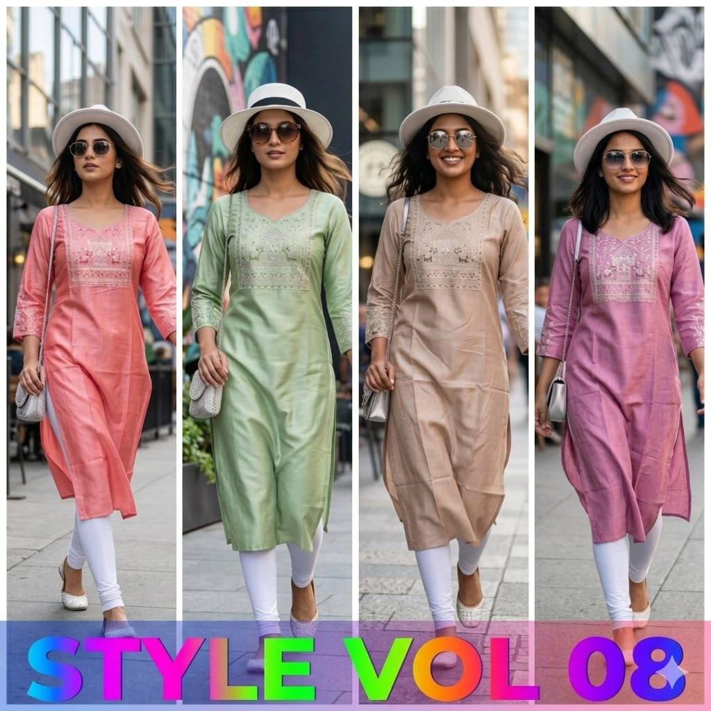 STYLE VOL 08 By Fashid Designer Ethnic Wear Collection Cotton Kurtis At Wholesale Price
